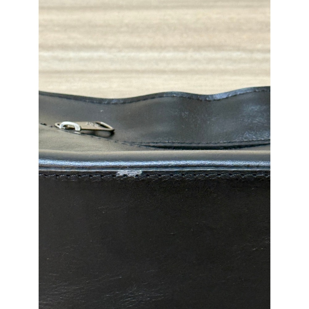 Patricia Nash Black Leather Shoulder Bag‎ Silver Hardware Zip Small Hobo Purse - Picture 11 of 16